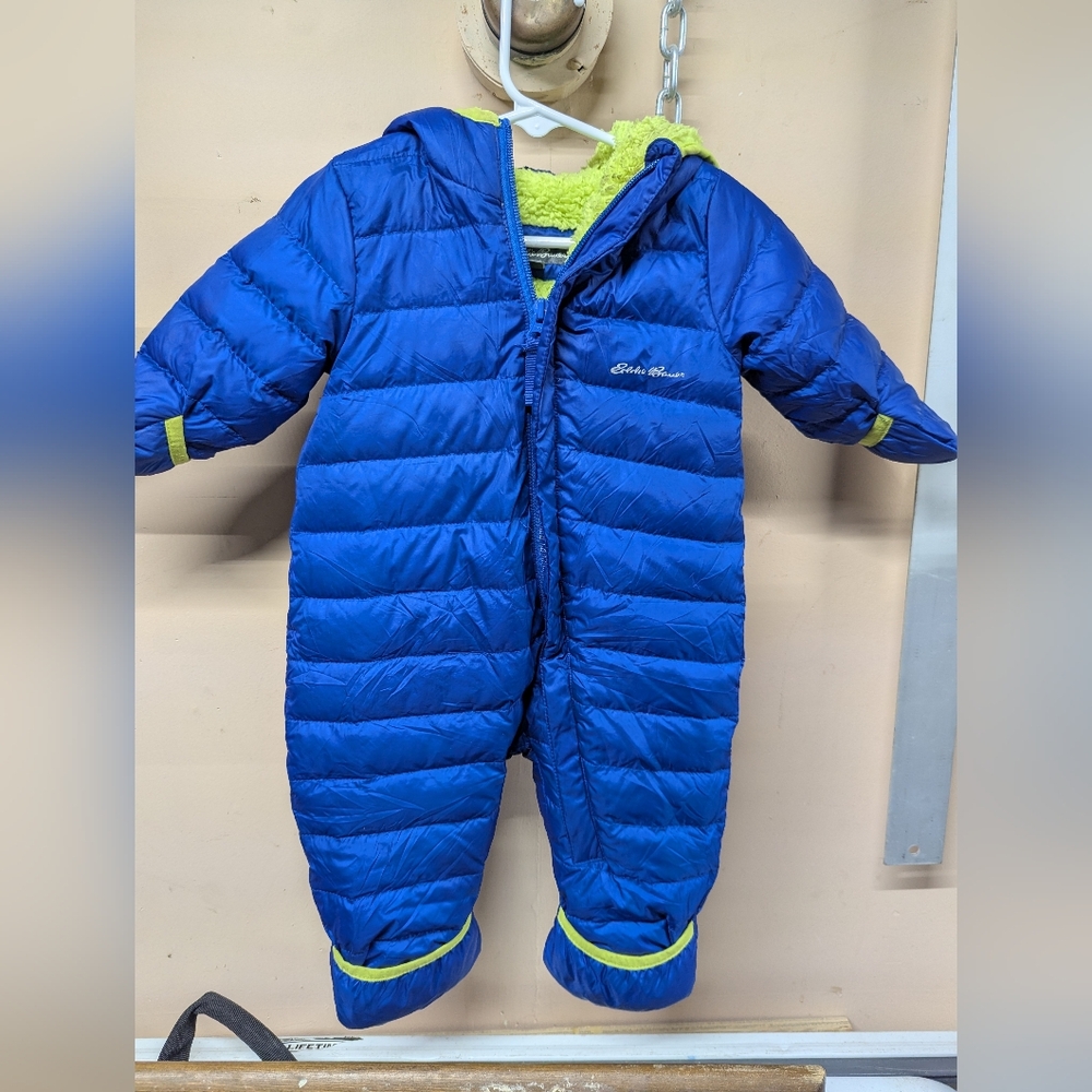 Eddie Bauer Blue and Yellow Infant Snowsuit